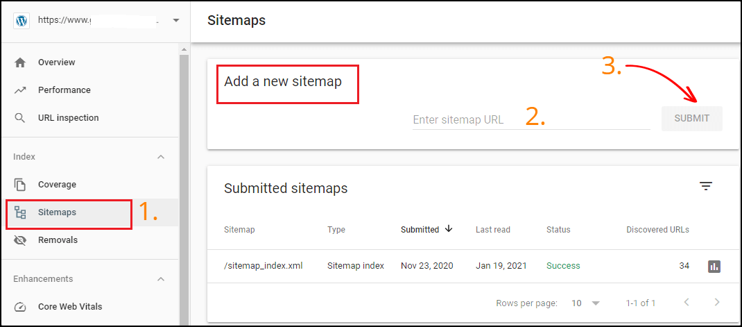 Google Search Console Submit Sitemap