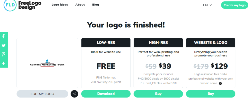 Inbound marketing through website: Save logo