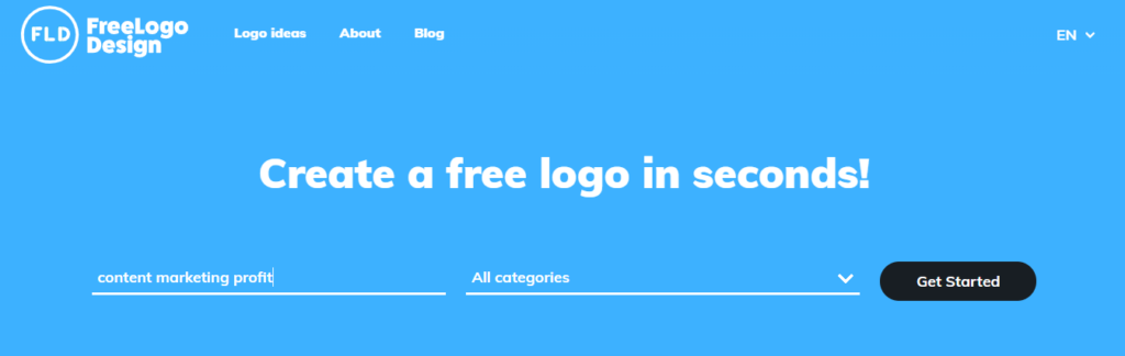 Landing on website for "creating a logo" keyword